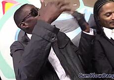 Petite Teen Sucks BBCs in Blowbang