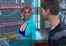 First kiss with redhead Haylee in space