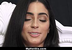 stepsis sucks her stepbros cock to keep his mouth shut about her smoking