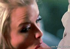 slow and sensual cfnm blowjob turns intense with gagging and choking