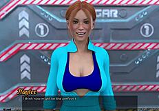 First kiss with redhead Haylee in space