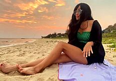 hey, join this sexy beauty girl for sunset beach vibes and pure joy!