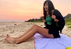 hey, join this sexy beauty girl for sunset beach vibes and pure joy!