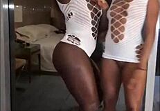 Brazilian Lesbians Show Wet Pussies Celebrating