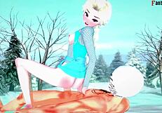 elsa feels intense pleasure in hard sex