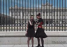 Spanish slave and mistress engage in public domination activities