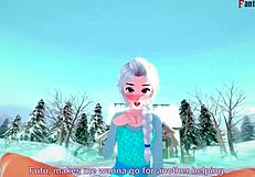 elsa feels intense pleasure in hard sex