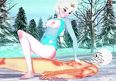 elsa feels intense pleasure in hard sex