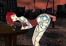 sex with tattoed lilith in 3d hentai featuring moaning and doggystyle