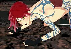 sex with tattoed lilith in 3d hentai featuring moaning and doggystyle