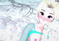 elsa feels intense pleasure in hard sex