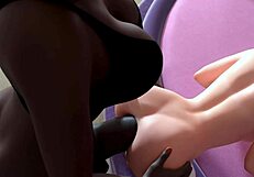 3D animated sex with a blonde shemale stepmother