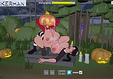 Halloween special: Big boobs and big cock in ass fucking action