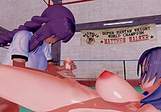 a 3d hentai girl with big tits and ass enjoys sex