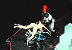 Sexy Cuffed Blonde Taken by Shemale Cyborg in Sci-Fi Lab