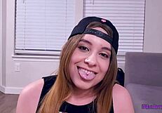 Latina BBW Delivers a Fierce Tongue-Swirling Tornado Blowjob to Small Cock