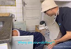 Neighbor plumber arrives for uncensored blowjob