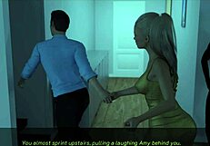 Blonde Anime Girl With Big Tits In Erotic Cartoon Scene