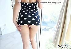 Sexy tiny teen gets licked naked in hardcore pov porn