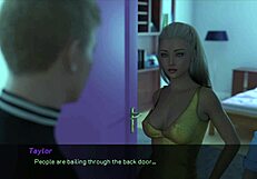 Blonde Anime Girl With Big Tits In Erotic Cartoon Scene