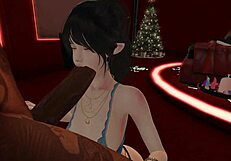 narrative of cute 3d anime characters in interracial hentai game