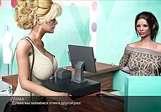 Blonde Mommy Slut in Wild 3some Deepthroat Action During Gameplay.