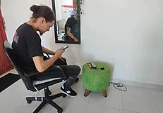 Hot sister gets horny during homemade vaginal wax job