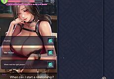 Curvy teen Sibyl in stockings and stilettos dominates with squirting in 3D game