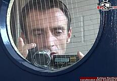 Pretty Blonde Babe Enjoys Double Cumshot