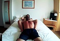 he fingers the fat woman's pussy to orgasm