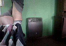 Latina milf drilled hard in kitchen near heater