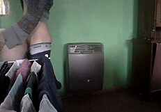 Latina milf drilled hard in kitchen near heater