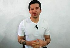 Mexican gay man gives oral to straight coworker in creek, leading to bareback penetration in abandoned house