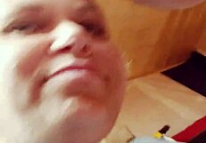 Wife sucking husband's plump cock in shop