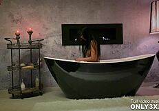 Heyy, check classy Shalina Devine toying anal by the bathtub! 🛁