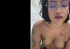 Skinny submissive enjoys anal play with dildo and piss drinking