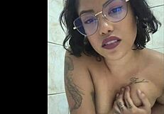 Skinny submissive enjoys anal play with dildo and piss drinking