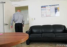 black employee with small penis keeps the boss happy in gay office scenario.