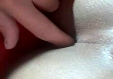 wife teasing my ass fully on red