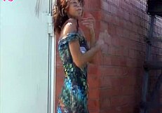 Eighteen-year-old Tamara strips topless in solo show