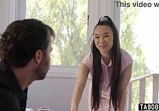 Korean teen seduces hidden cam spy for hardcore sex