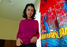 mylaangel wears tight clothes and poses