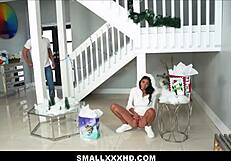 Skinny latina teen sona bella fucked to orgasm by huge cock