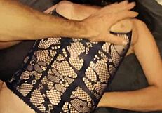 Hot amateur homemade video with stockings and big cock