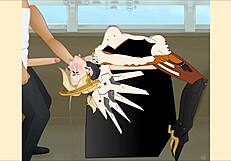 Overwatch mercy in anime hentai deepthroat scene