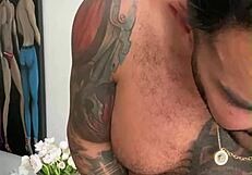 Viktor rom, the tattooed muscular gay stud, dances naked in his solo homemade session before stroking his big black cock to climax