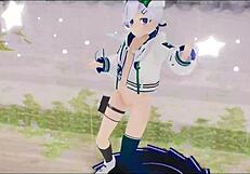 Amane Kanata Undresses In Hentai Dance With Creampie - Hololive 3D