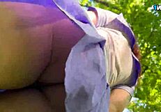 Forest walk ends with cutie creampied by stranger POV!