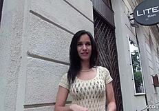 German Scout Approaches Skinny 18 Yo Teen on Street for Cash Fuck