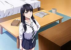 Frequent visitor gal in anime style